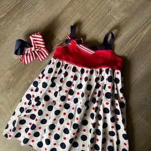 Celebrate It Red and Blue Polka Dot Kids Dress